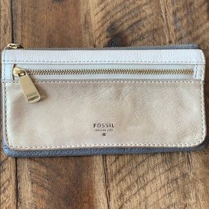Fossil Wallet (Shimmer gold/matte gray)